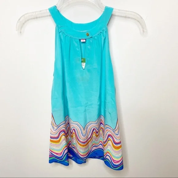 NWT Lilly Pulitzer Silk Rohan Blouse Shorely Blue - Picture 2 of 5